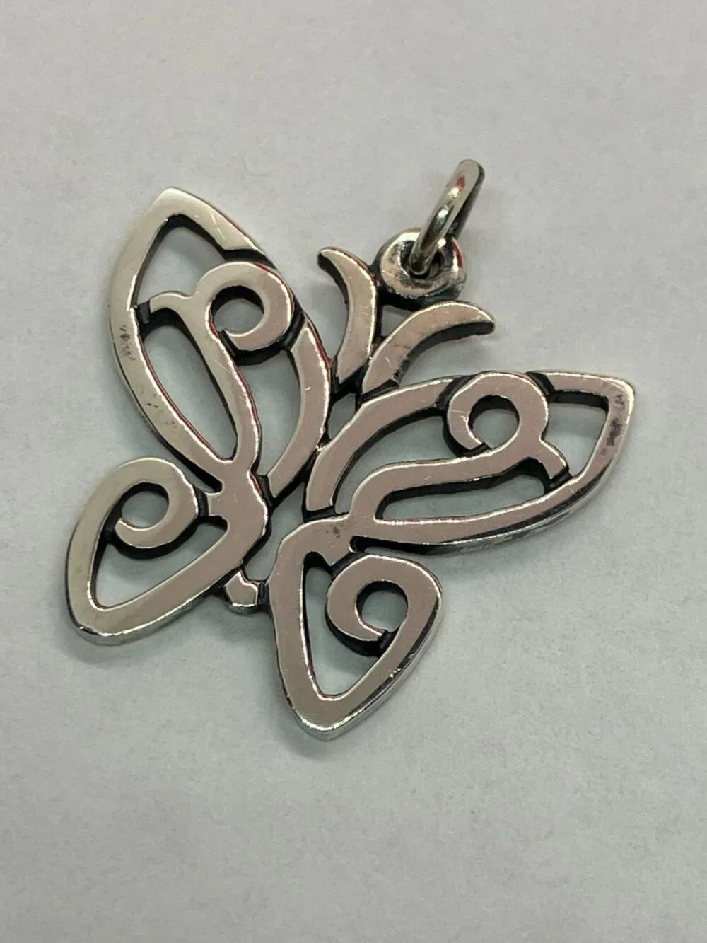 James Avery Sterling Silver Lace Wing Butterfly Pendant Charm - Picture 4 of 9